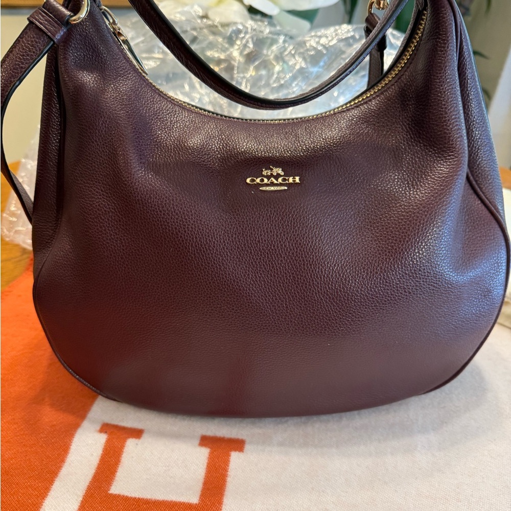 Coach Dark burgundy Leather Hobo Bag